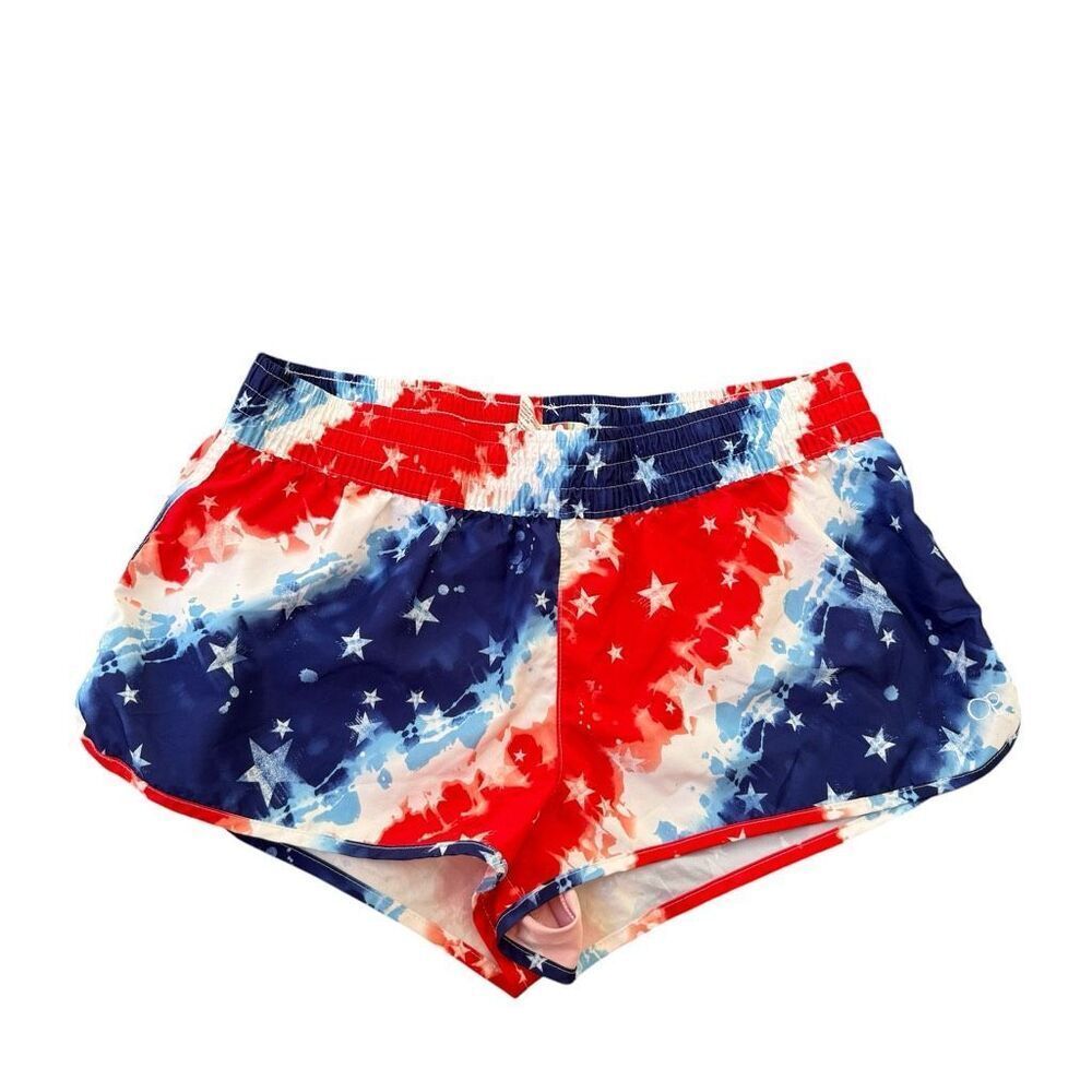 OP Ocean Pacific Juniors Red White & Blue Shorts Size L  11-13 Elastic Waist